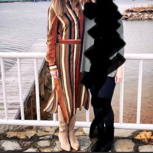 Mango striped dress with tie